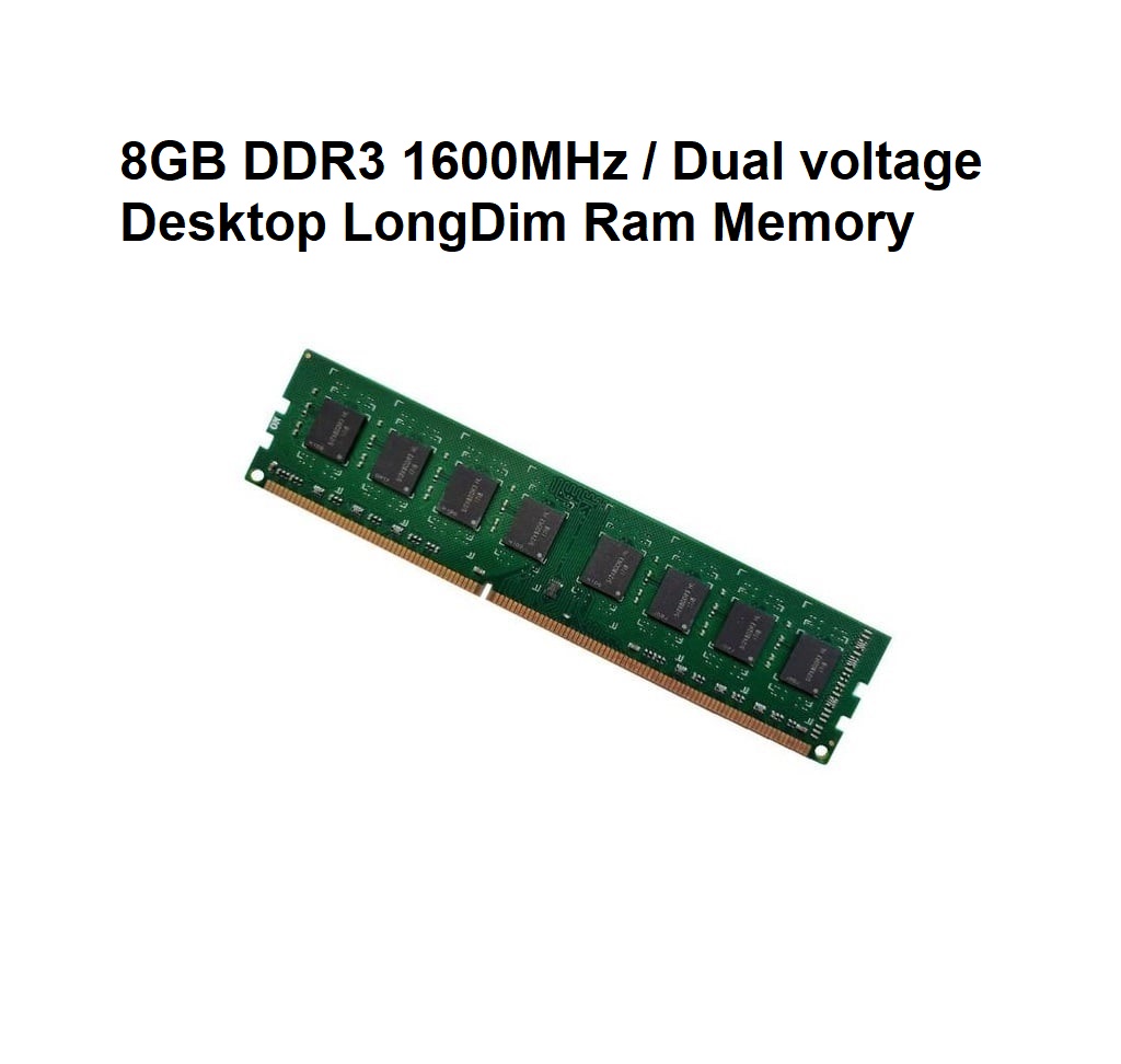 8GB DDR3 1600MHz Dual voltage Desktop / Laptop Ram Memory / SODIMM RAM Memory / LongDim Ram Memory
