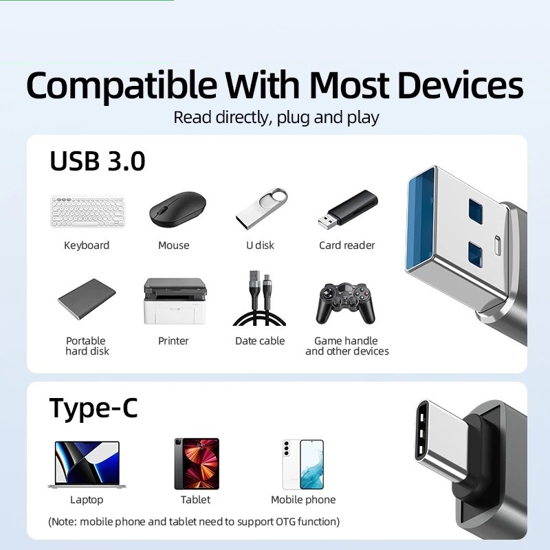 OTG Adapter USB Type C Male To USB A